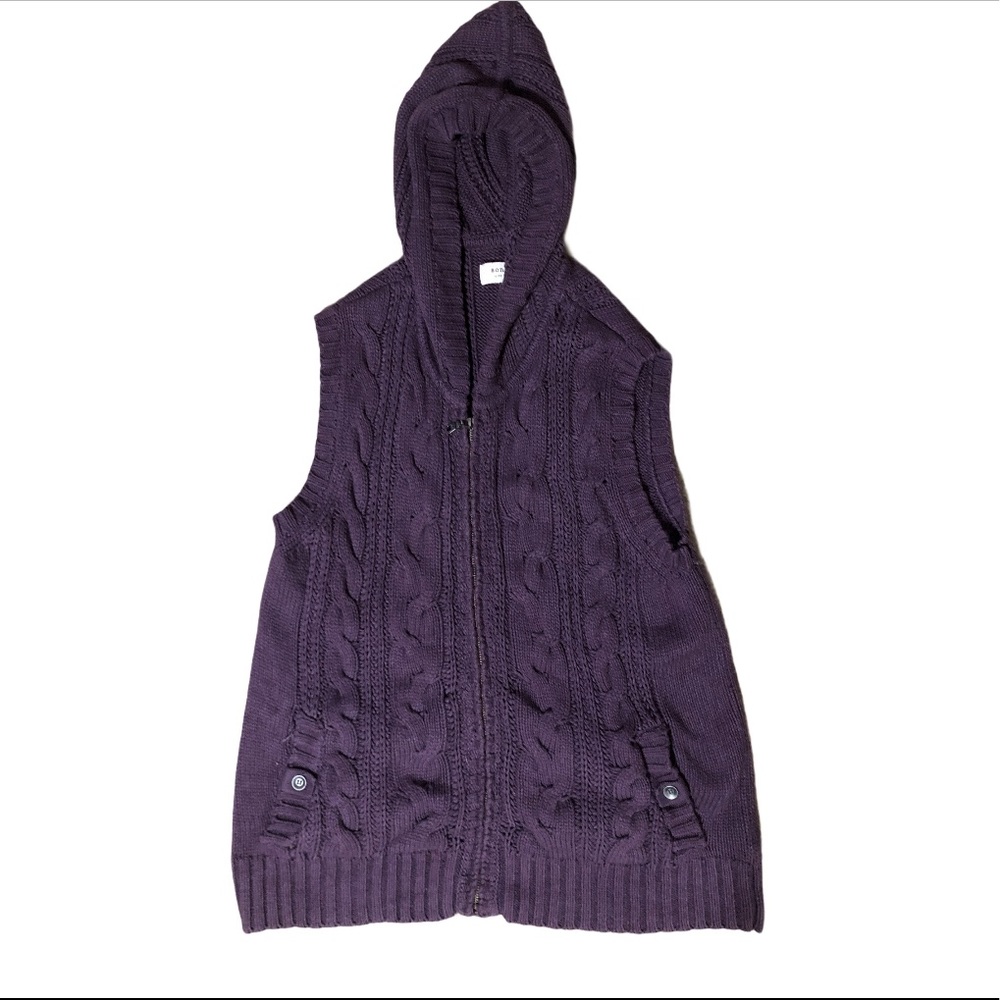 Sonoma lifestyle full zip sweater vest purple lg